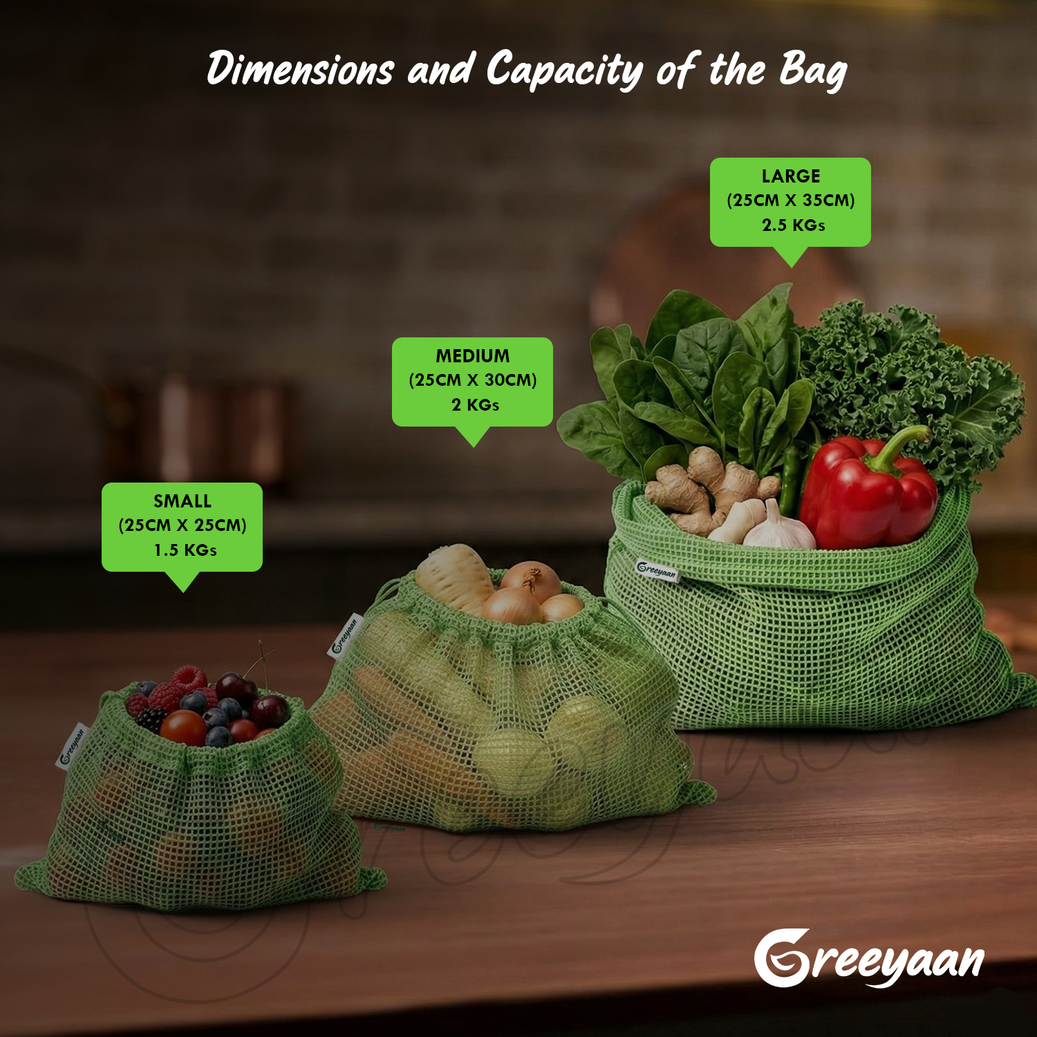 Vegetable Storage Bags for Fridge - 100% Cotton - Image 3